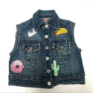 Bubblegum fun patch denim jean vest S
